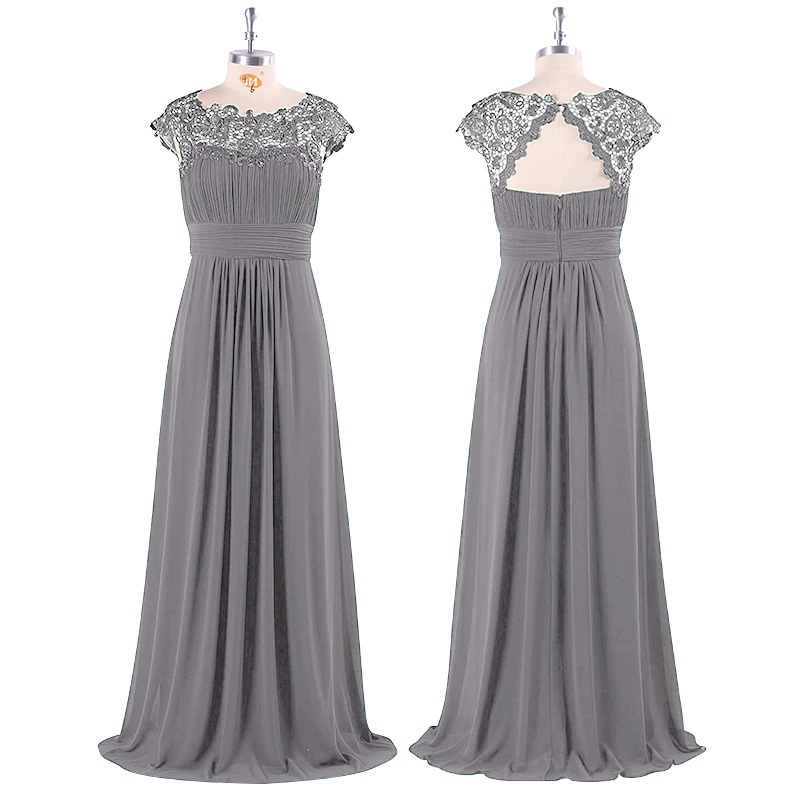 Elegant Floor Length Chiffon Empire Waist Evening Gown  Bridesmaid Long Dresses